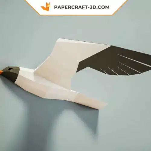 Papercraft mouette sculpture origami papier 3D