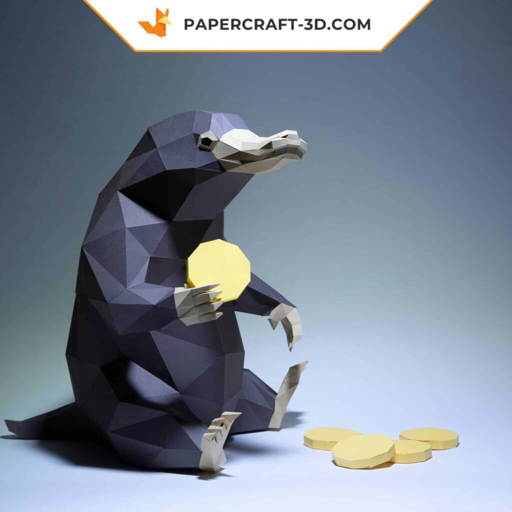 Papercraft de Niffler en origami 3D