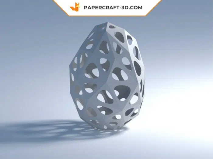 Papercraft œuf de Pâques en 3D origami papier, modèle DIY à télécharger