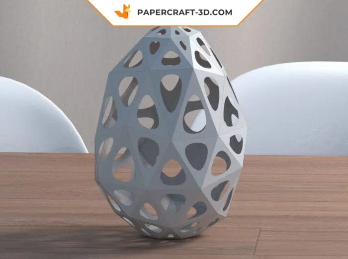 Papercraft œuf de Pâques en 3D origami papier, modèle DIY à télécharger