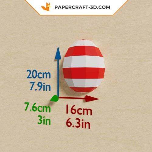 Papercraft Oeufs Muraux en 3D pour Pâques – Modèle de Décoration Murale DIY en Papier Low Poly