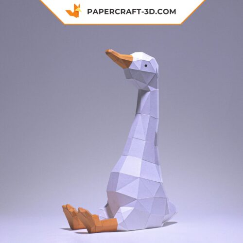 Papercraft Oie Assise origami papier 3D