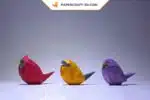 Papercraft oiseaux minimalistes en origami papier 3D pour décoration et bricolage
