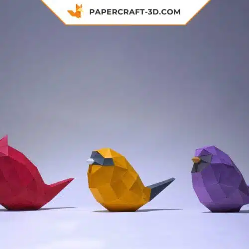 Papercraft oiseaux minimalistes en origami papier 3D pour décoration et bricolage