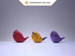 Papercraft oiseaux minimalistes en origami papier 3D pour décoration et bricolage