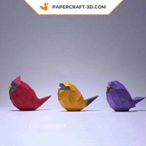 Papercraft oiseaux minimalistes en origami papier 3D pour décoration et bricolage