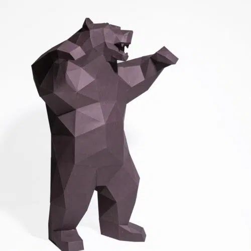 Papercraft Ours en Colère Origami Papier 3D