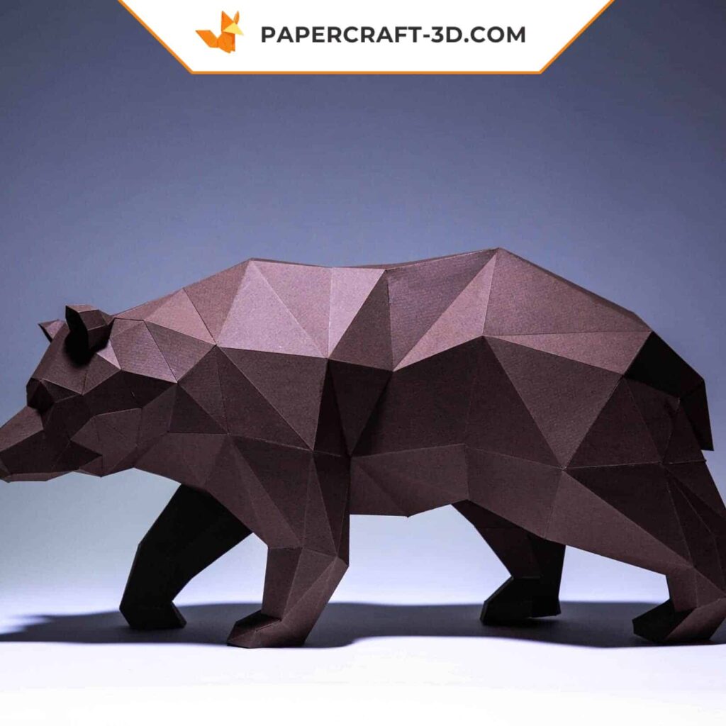 Papercraft d'ours en origami 3D