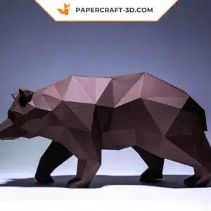 Papercraft Ours en origami papier 3D à monter soi-même