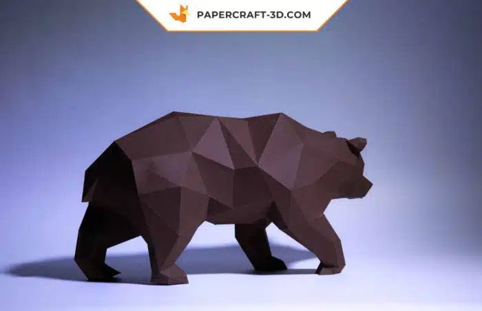 Papercraft Ours en origami papier 3D à monter soi-même