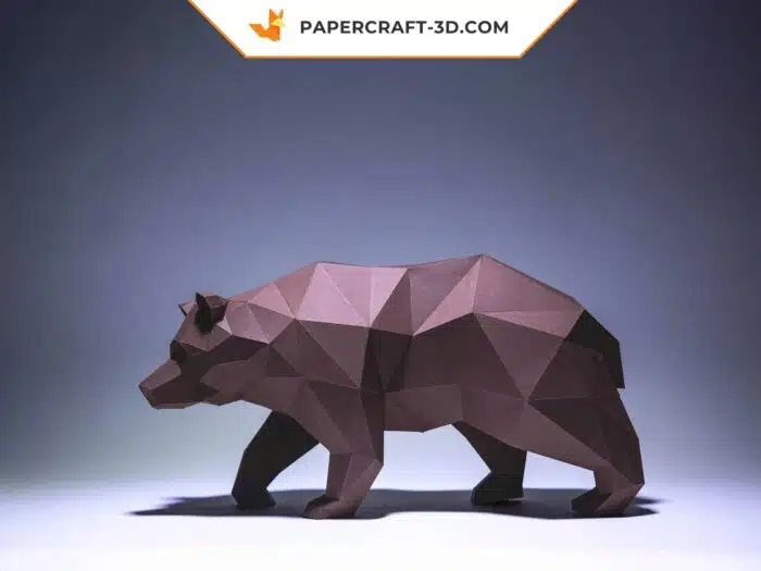 Papercraft Ours en origami papier 3D à monter soi-même