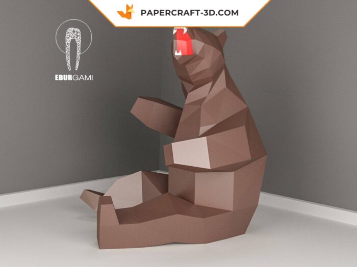 Papercraft Ours en origami papier 3D modèle basse poly XXL