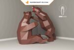 Papercraft Ours en origami papier 3D modèle basse poly XXL