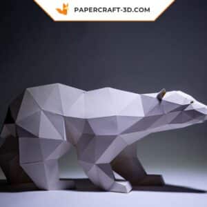 Papercraft Ours Polaire en origami papier 3D à télécharger