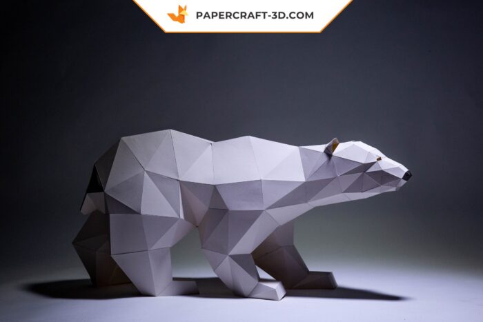 Papercraft Ours Polaire en origami papier 3D à télécharger