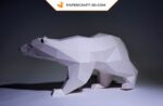 Papercraft Ours Polaire en origami papier 3D à télécharger