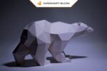 Papercraft Ours Polaire en origami papier 3D à télécharger