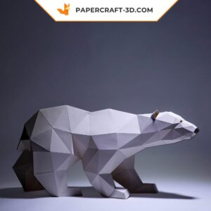 Papercraft Ours Polaire en origami papier 3D à télécharger