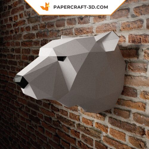 Papercraft urso polar em origami 3D