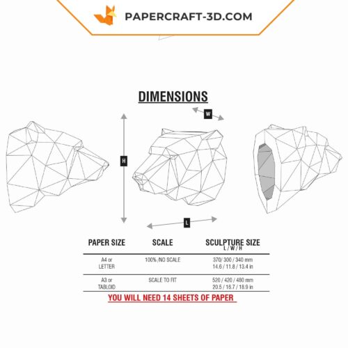 Papercraft urso polar em origami 3D