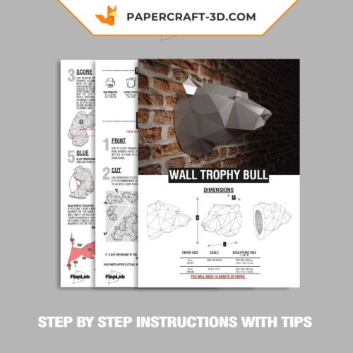 Papercraft urso polar em origami 3D