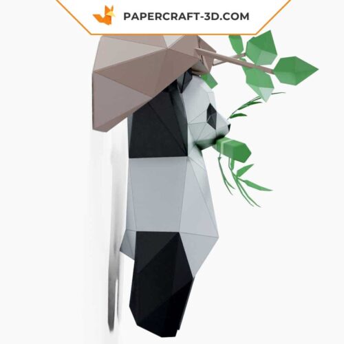 Papercraft Panda suspendu à un arbre en origami papier 3D