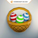 Papercraft panier d’oeufs de Pâques en origami papier 3D