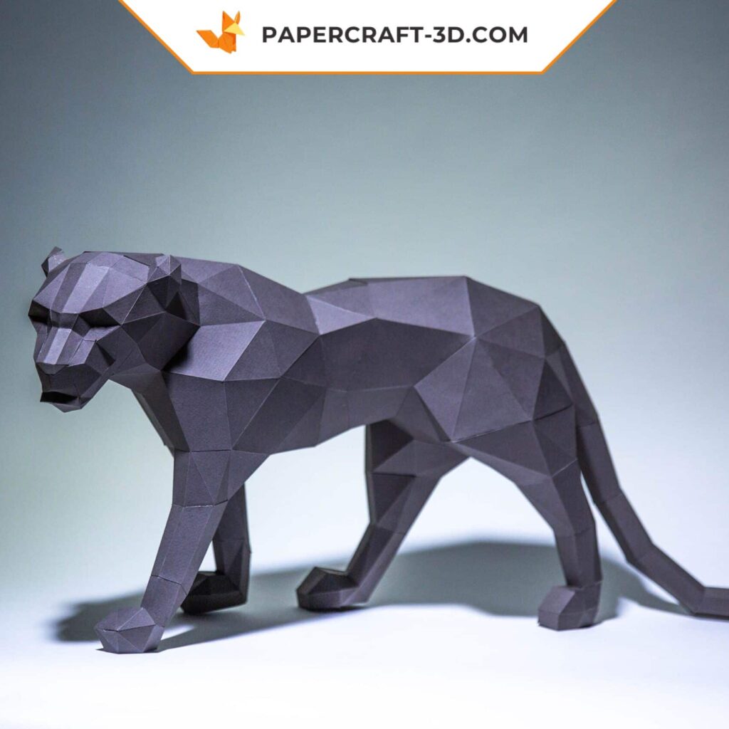 Papercraft de panthère noire en origami 3D