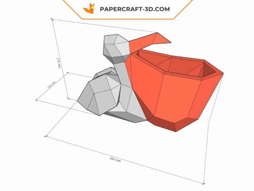 Papercraft pélican en origami papier 3D PDF, SVG, DXF