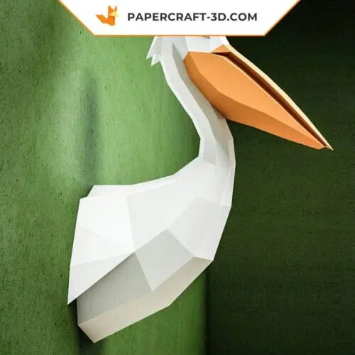 Papercraft Pélican en papier 3D à faire soi-même, modèle de sculpture origami