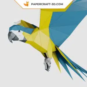 Papercraft perroquet en papier 3D, sculpture à imprimer en PDF