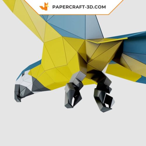 Papercraft perroquet en papier 3D, sculpture à imprimer en PDF