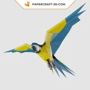 Papercraft perroquet en papier 3D, sculpture à imprimer en PDF