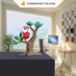 Papercraft Perroquet Macaw origami papier 3D