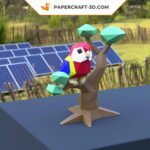 Papercraft Perroquet Macaw origami papier 3D