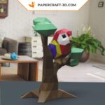 Papercraft Perroquet Macaw origami papier 3D