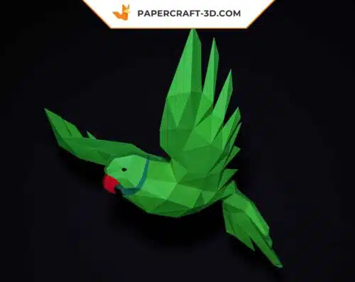 Papercraft perroquet volant origami papier 3D