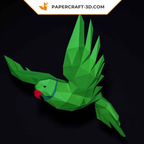 Papercraft perroquet volant origami papier 3D