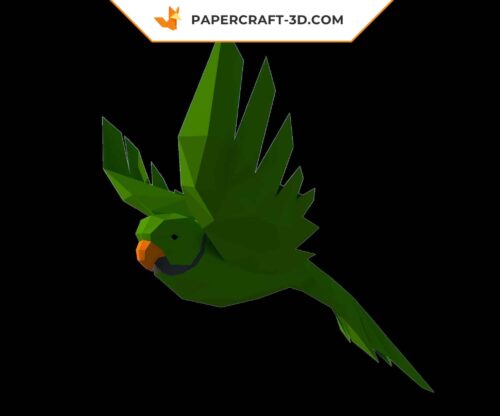 Papercraft perroquet volant origami papier 3D