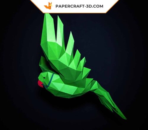 Papercraft perroquet volant origami papier 3D