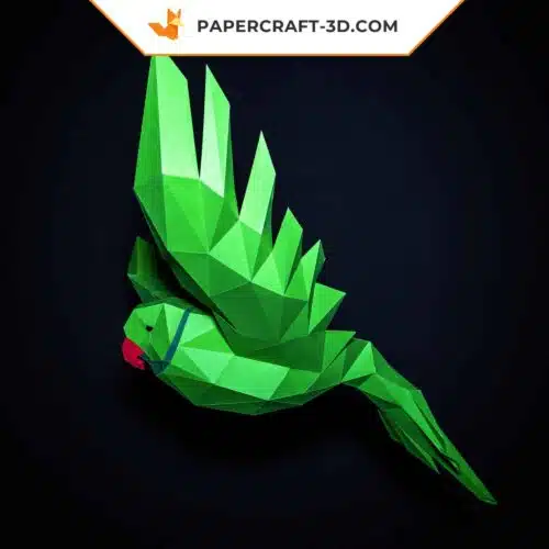 Papercraft perroquet volant origami papier 3D