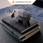 Papercraft petit rhinocéros en origami papier 3D