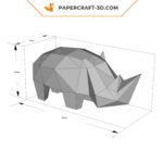 Papercraft petit rhinocéros en origami papier 3D