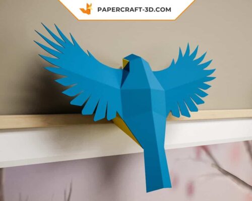 Papercraft petits oiseaux en origami 3D pour cadre : moineau, mésange, bouvreuil, rossignol, canari, perroquet, perruche, oisillon, modèle pepakura PDF A4/US