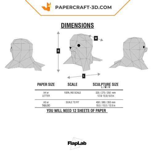 Papercraft Phoque Mignon origami papier 3D