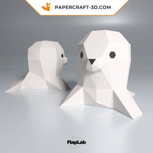 Papercraft Phoque Mignon origami papier 3D