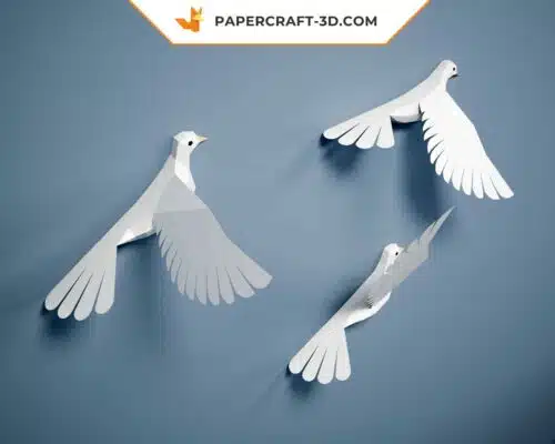 Papercraft Pigeons : modèle d’origami 3D en papier à réaliser soi-même