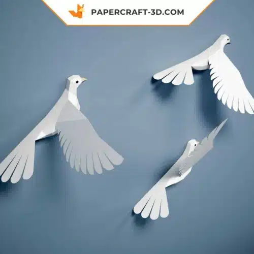 Papercraft Pigeons : modèle d’origami 3D en papier à réaliser soi-même