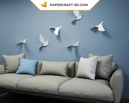 Papercraft Pigeons : modèle d’origami 3D en papier à réaliser soi-même