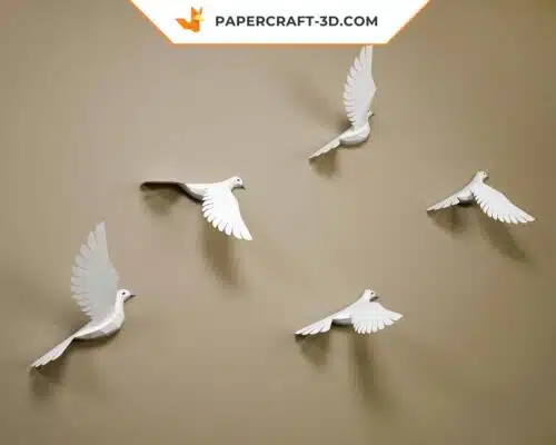 Papercraft Pigeons : modèle d’origami 3D en papier à réaliser soi-même